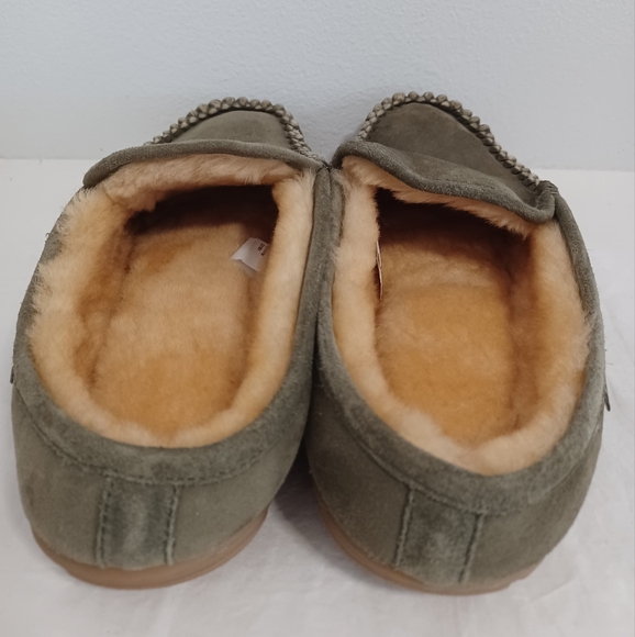 L.LBean Wicked Good Leather Olive Green Moccasin Slippers Men\'s Size 13 main image 8